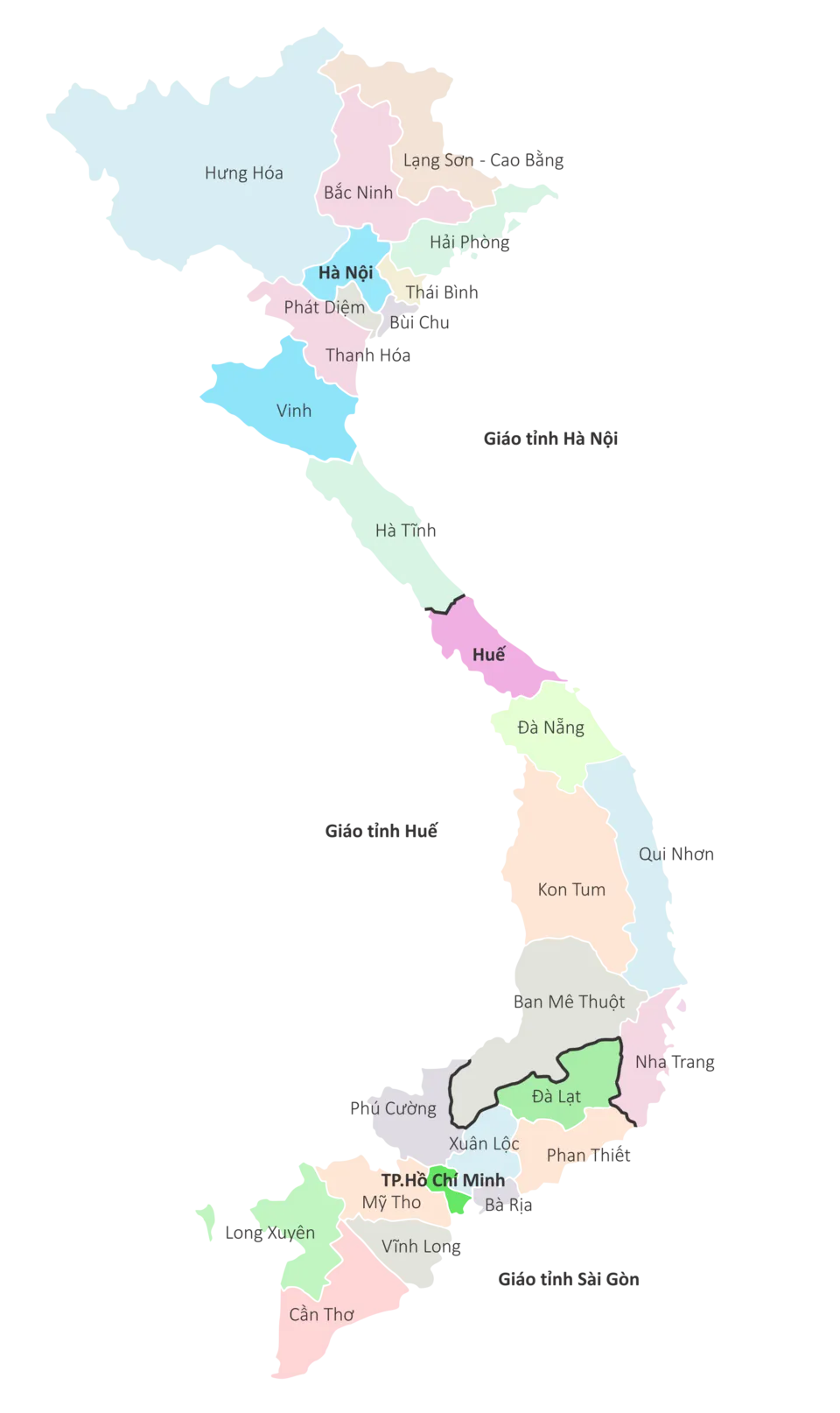 Illustration: The 27 Dioceses of Vietnam: Complete List by Ecclesiastical Province